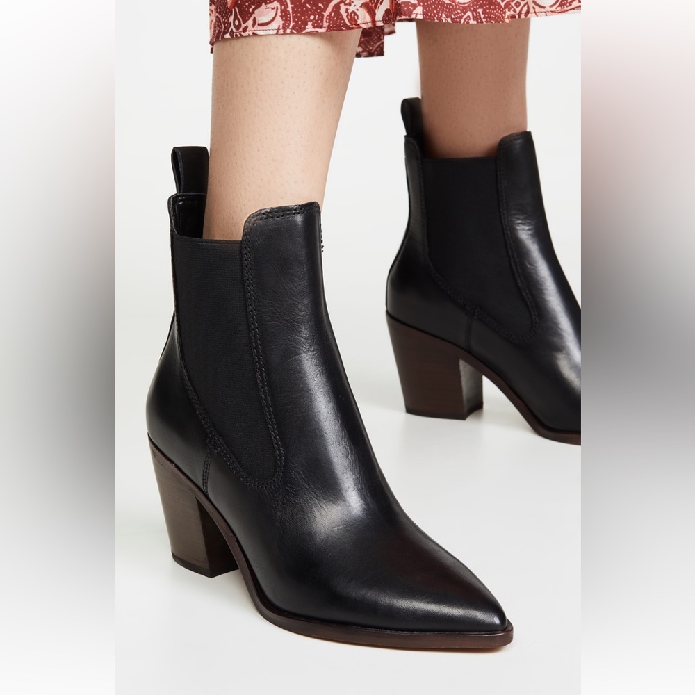 Leather Black Booties